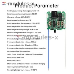 4S 16.8V 30A 18650 Li-ion Battery Protection Board BMS Dual MOS for Power Tools