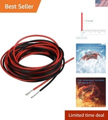 22 Gauge Silicone Wire 10 ft red and 10 ft Black Flexible 22 AWG Stranded Tin…