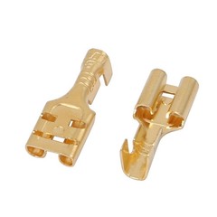20 x Gold Tone Brass Spade Crimp Terminals Wiring Connectors 6.3mm