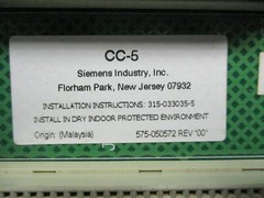 Siemens CC-5 575-050572 REV. 00 Card Rack 1 Year Warranty