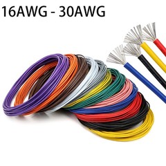 16AWG~30AWG Gauge Electric Wire Tinned Copper Flexible PVC Hookup Multicolor