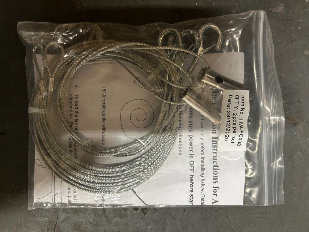 AIRCRAFT CABLE WITH HOOKS 2 PIECES PER SET # HW-FC008