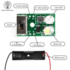 1.2V NiMH Battery Controller Solar Lamp Lights Control Lawn Lamp Circuit Board