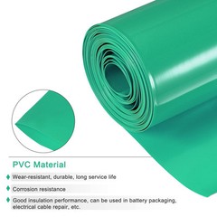 Battery Wrap, 150mm(6-inch) Flat 1.5m PVC Heat Shrink Tube Wraps Light Green