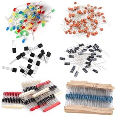 Electronics Component Set with LED Diodes, Resistors, and Capacitors Included
