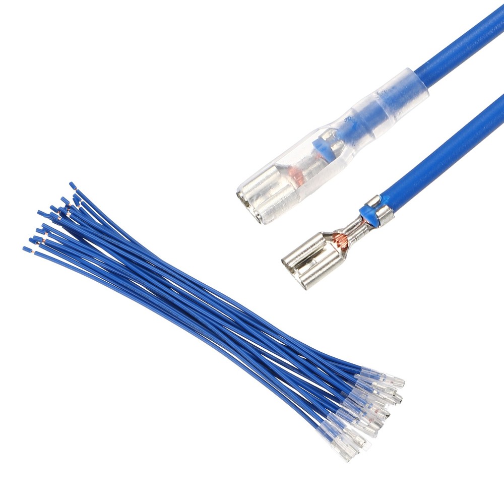 20Pcs Female Spade Crimp Terminal 3.8mm 20cm Wires, Blue