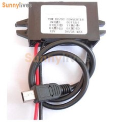 DC12V to DC5-9V Mini/Micro/A type USB Dual Converter Step Down Power Module Tool