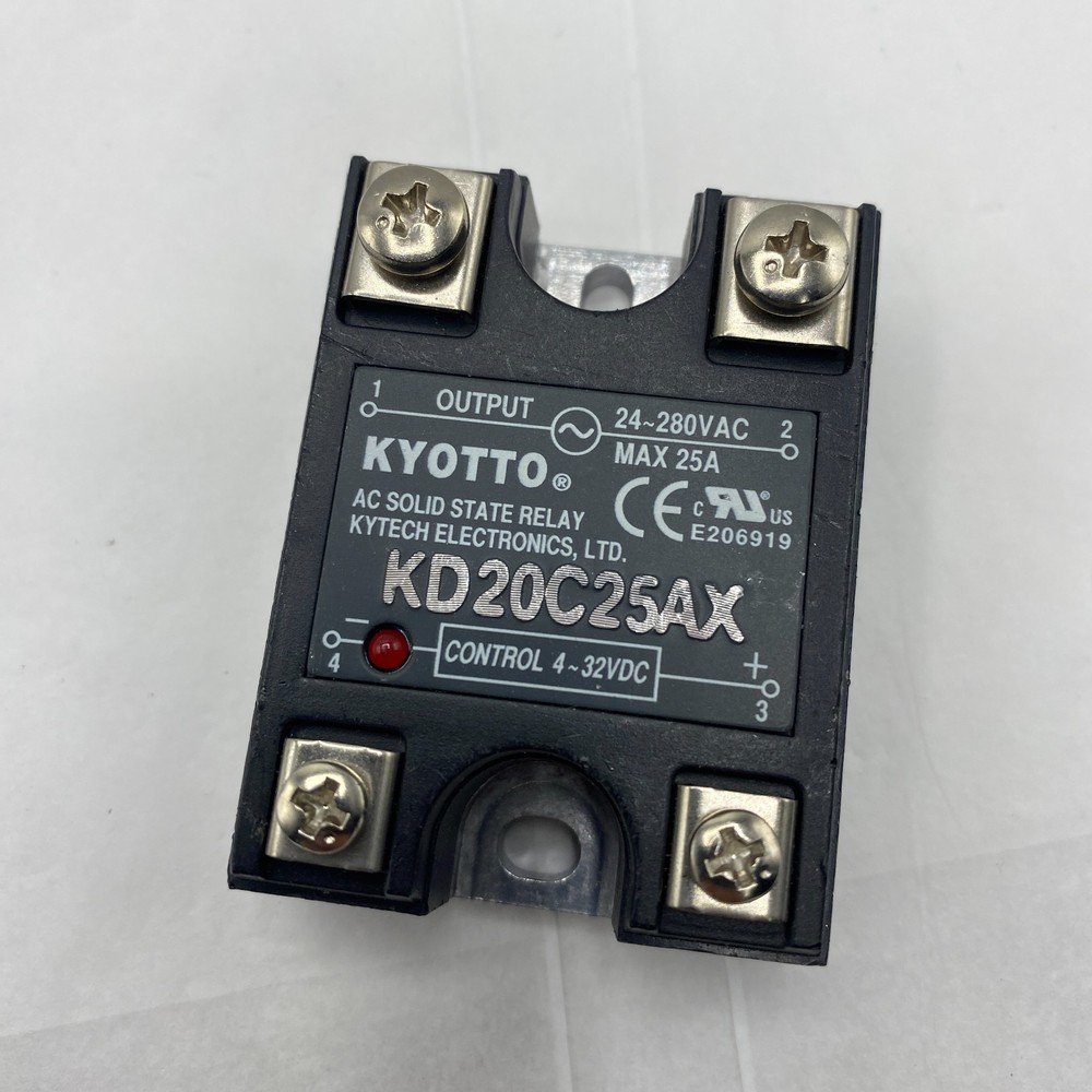 KYOTTO KD20C25AX AC SOLID STATE RELAY 24-280VAC MAX 25A CONTROL 4-32VDC