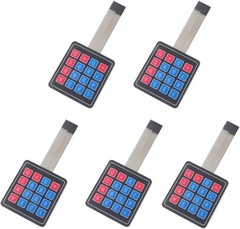 Pack of 5 Tactile Membrane Keypads – 4×4 Matrix Array for Arduino Projects