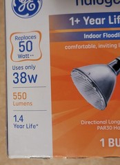 GE 69168 Energy Efficient Lighting LONG NECK Floodlight PAR30 Bulb 38W 550 Lumen