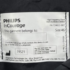 Philips InCourage HFCWO Therapy Vest Size 46 Pink Camo PN 724652-007 RespirTech