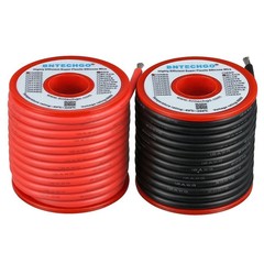 BNTECHGO 12 Gauge Silicone Wire Spool red and Black Each 25ft Flexible 12 AWG St