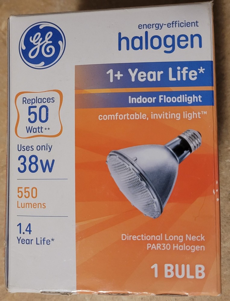 GE 69168 Energy Efficient Lighting LONG NECK Floodlight PAR30 Bulb 38W 550 Lumen