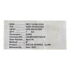 5821-14-540-2324 5821-391000C00C Thales GPS Receiver