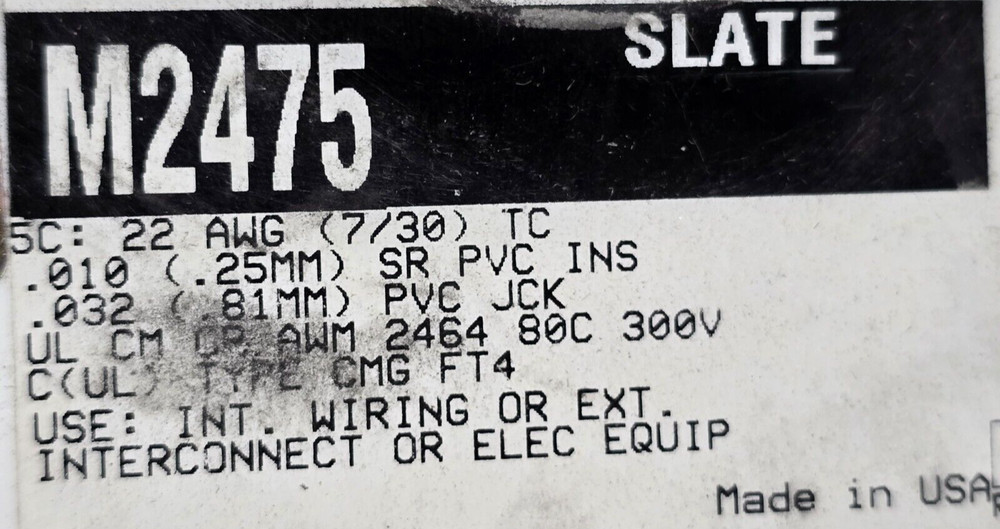 Alpha Wire M2475 22/5C Multi-Shielded Communication/Control/Computer Cable /25ft