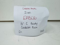 COOPER CROUSE-HINDS EABC16 CONDUIT OUTLET BOX WITH COVER 1/2″ Used