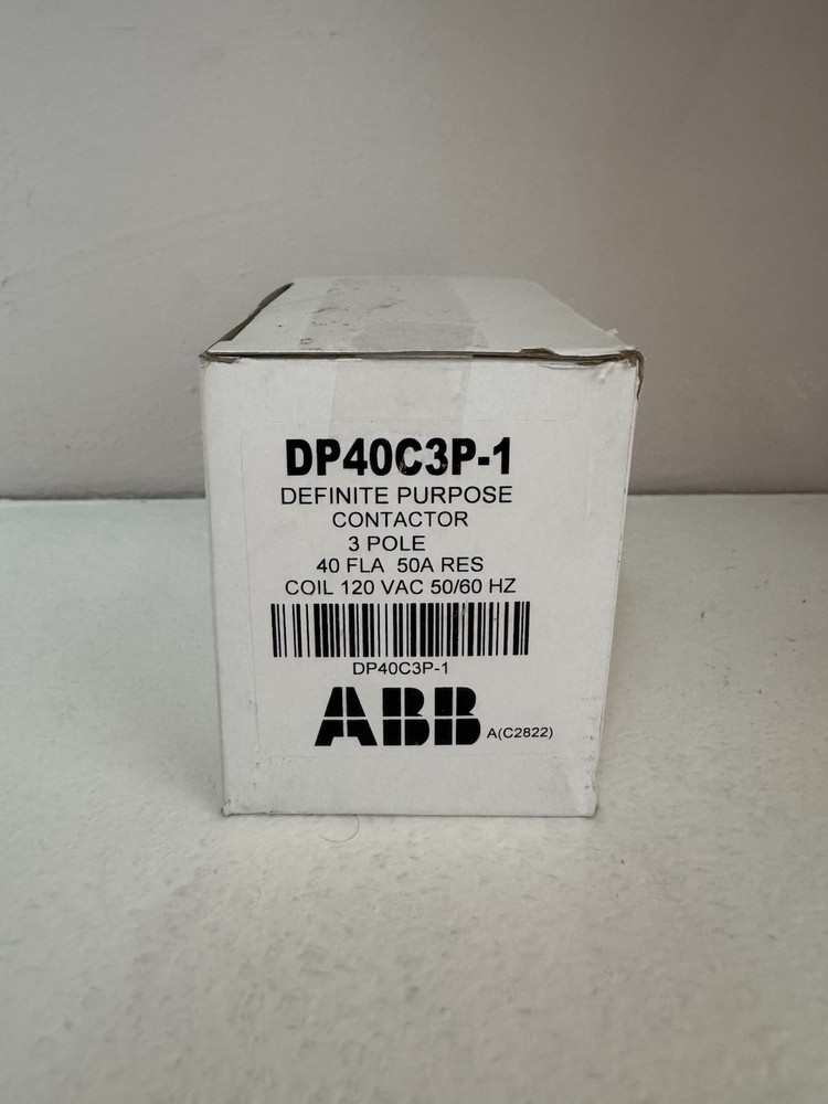 ABB DP40C3P-1 3-Pole 40A Definite Purpose Contactor 120V-Coil NEW