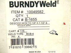 Burndy BCB-4 Mold 250 MCM to 1/4″ x 1-1/2″ & Wider Bar Cat# B-1655