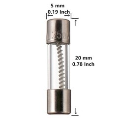 12 Values 120 pcs Slow Blow Glass Fuses Assortment Kit 5x20mm 250V T0.5A 1A 1.25