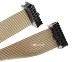 6 inch 14-Pin 2×7-Pin 2.54-Pitch Female 14-Wire IDC Flat Ribbon Cable, FR-1406