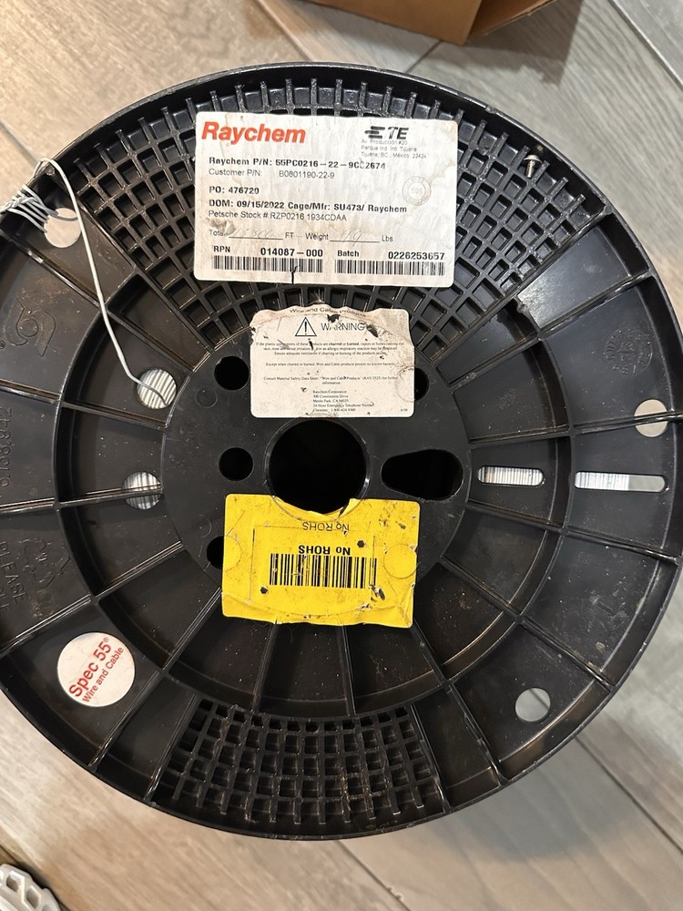 TE Connectivity Raychem Cable 15300 FT 55PC0216-22-9CS2674 22AWG Dual Wall Wire