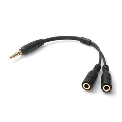 Y Splitter Audio Cable Converts 35Mm Headphone Mic Port Into Two Ports Black