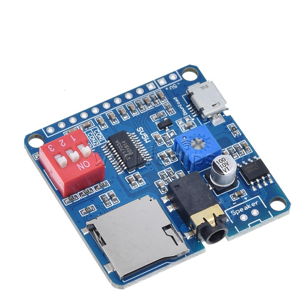 5W Voice Playback Module MP3 Player I/O Trigger UART Control SD/TF Card