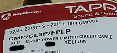 Southwire/Tappan 18/4C+22/3P+22/4C+22/2C Plenum Access Control Cable Yellow/50ft