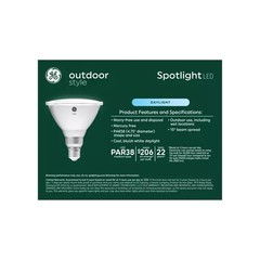 LED Outdoor Spotlight, Daylight, Medium Base, PAR38, 15 Watt a set of 2 bulbs