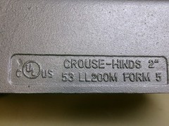 Crouse-Hinds LL200M 53, 2″ Form 5 Conduit Body with Cover