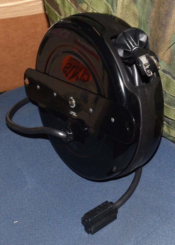 ALERT 20-FT REVERSE PLUG RETRACTABLE AC POWER CORD METAL CABLE REEL SIDE MOUNT