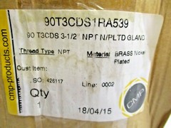 APPLETON, CMP, 90T3CDS1RA539, 3-1/2″ CABLE GLAND, BRASS NICKEL PLATED