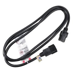 GRAINGER APPROVED 5XFR6ID Powr Cord,IEC C14,SJT,6 ft.,Blk,10A,16/3 5XFR6