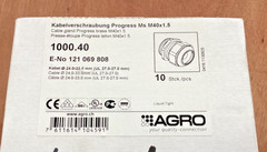 Agro 1000.40 Nickel Plated Brass M40 x 1.5 Cable Gland (Pack of 10)