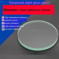 1Pc Tempered Sight Glass Sheet Circle Observation Lens Dia. 120mm to 135mm