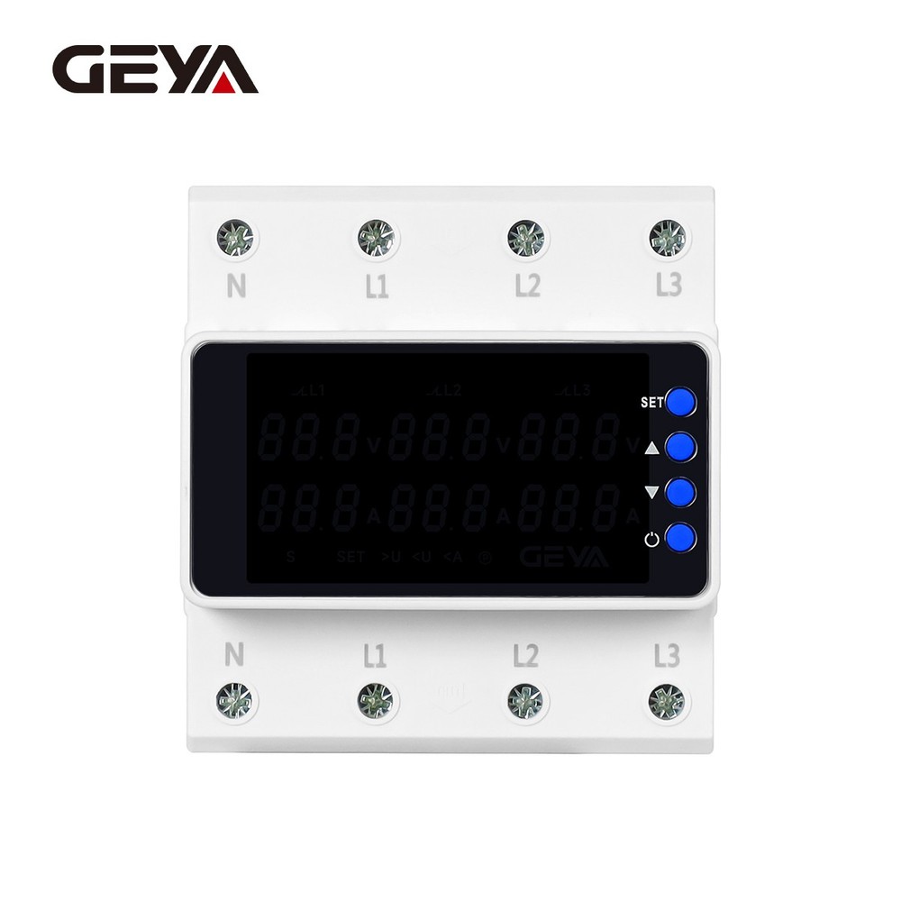 GEYA Three Phase Digital Display Voltage Current Protect Device 4P 63/100A 220V