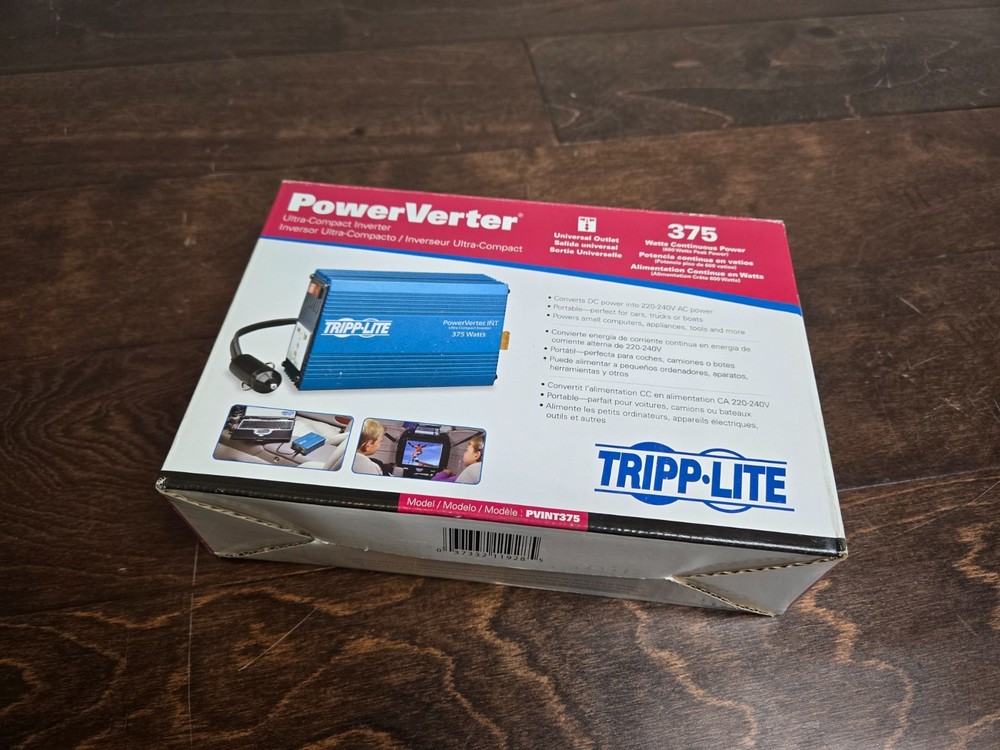 NIB Tripp Lite PVINT375 Power Inverter Ultra-Compact DC-to-AC Inverter 375 Watt