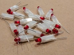 CMD5774C, 635 nm Red Uni‑Color LED, 2‑Pin T‑1 Package with Holder (Choose Qty)