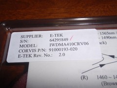 E-TEK OPTICAL ISOLATOR, 1480/1550nm WDM BACKWARD PUMPED