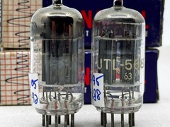 (2) Tung-Sol JTL-5687 Mil Spec Vacuum Tubes Black Plates O Getters Test Strong