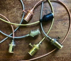 Copper Metal Covered Cord- Round 3wire Metal Braided Cable, Mesh Jack – Per Foot