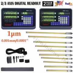 DRO 1um Linear Scale Digital Readout 2/3 Axis for Bridgeport Mill Lathe,US STOCK