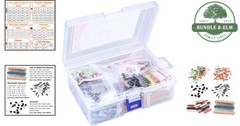 Electronics Component Set with LED Diodes, Resistors, and Capacitors Included