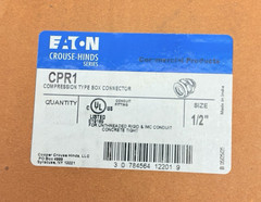 Lot Of 5, CPR1 Eton, 1/2″ Threadless Compression Rigid Conduit Connector