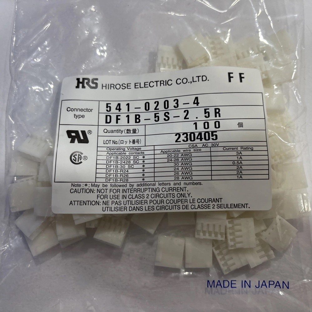 100PCS/pack NEW DF1B-5S-2.5R Connector 5pin Plastic Shell 2.5mm Pitch Hirose