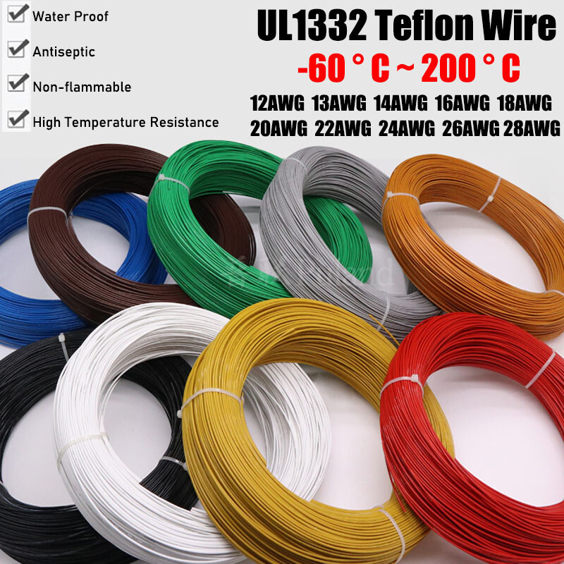 PTFE Cable Wire 12 14 16 18 20 22 24 26 28 AWG Flexible Tinned Copper UL1332