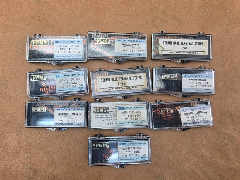 TEN PARTIAL BOXES NOS MICRO-MEASUREMENTS BONDED TERMINALS PART# IN PICTURES