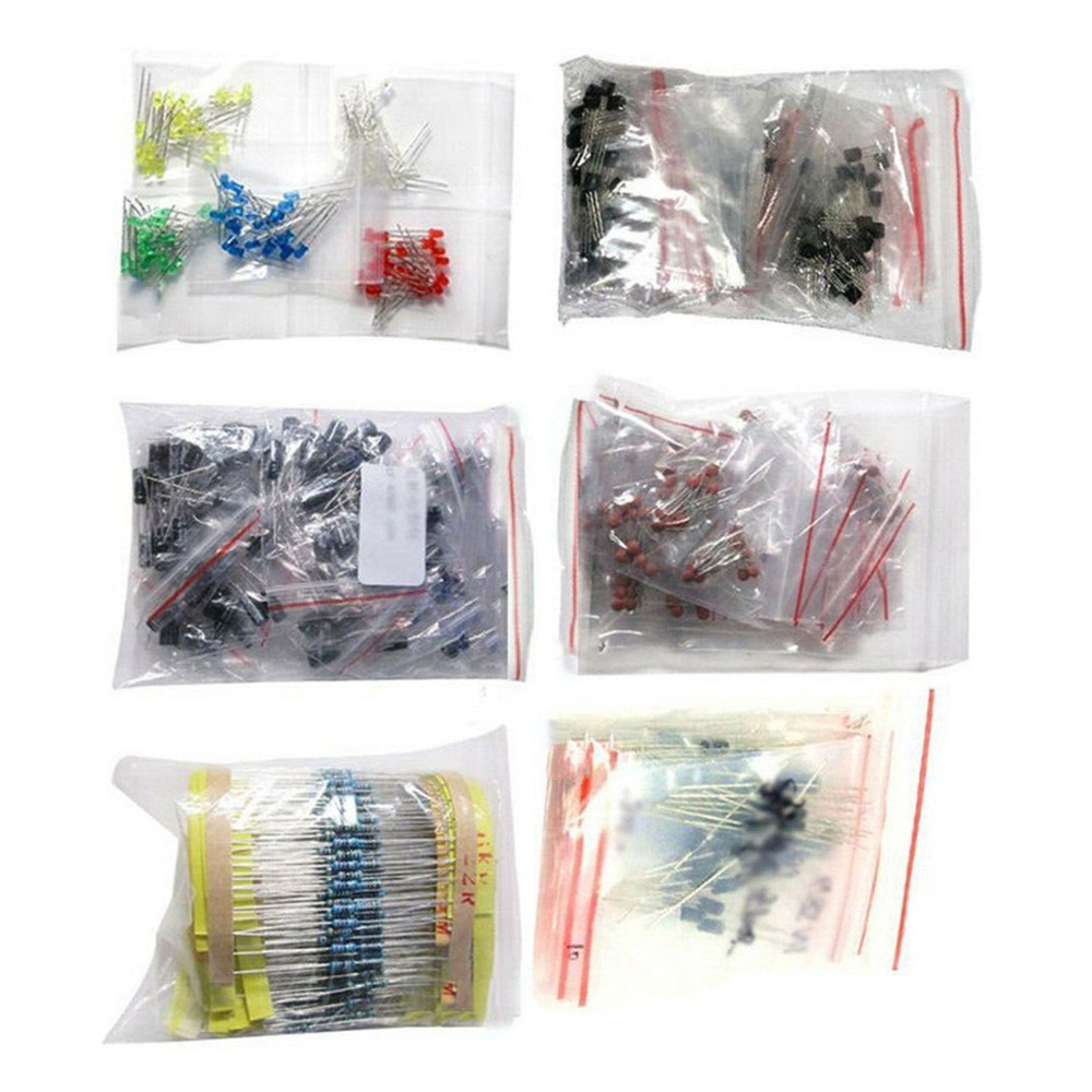 Electronic Components Kit 1390PCS LED Diodes Resistors Electrolytic Capacitors b