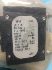AMAT 929013 Circuit Breaker 5A 1P, Airpax UPL1-1-66-502-C, 185224