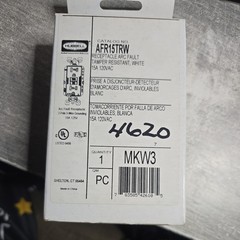 HUBBELL AFR15TRW ARC Fault Receptacle Tamper Resistant White 15A 125V 120VAC